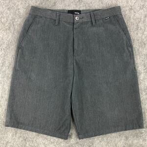 Hurley Mens Golf‎ Shorts 32 Gray Chino Mid Rise Stretch Cotton Polyester Blend